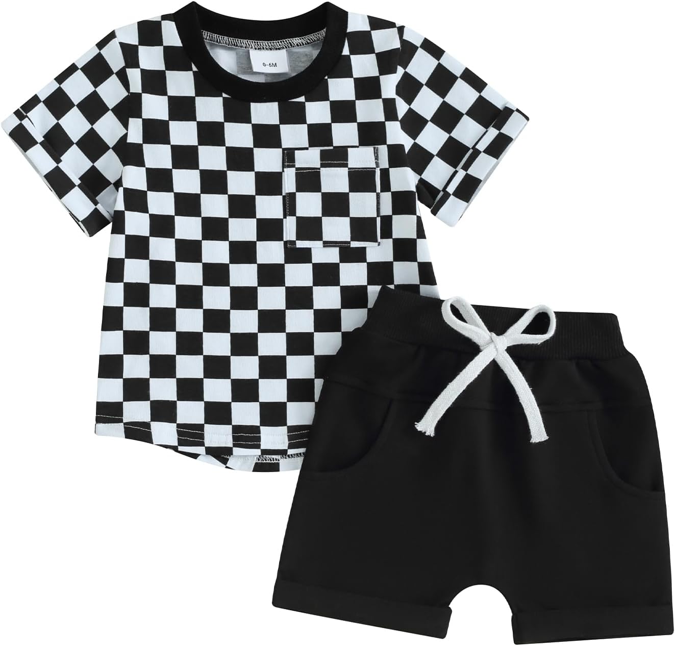 MABABY Toddler Baby Boy Summer Check Em Out T-Shirt Set