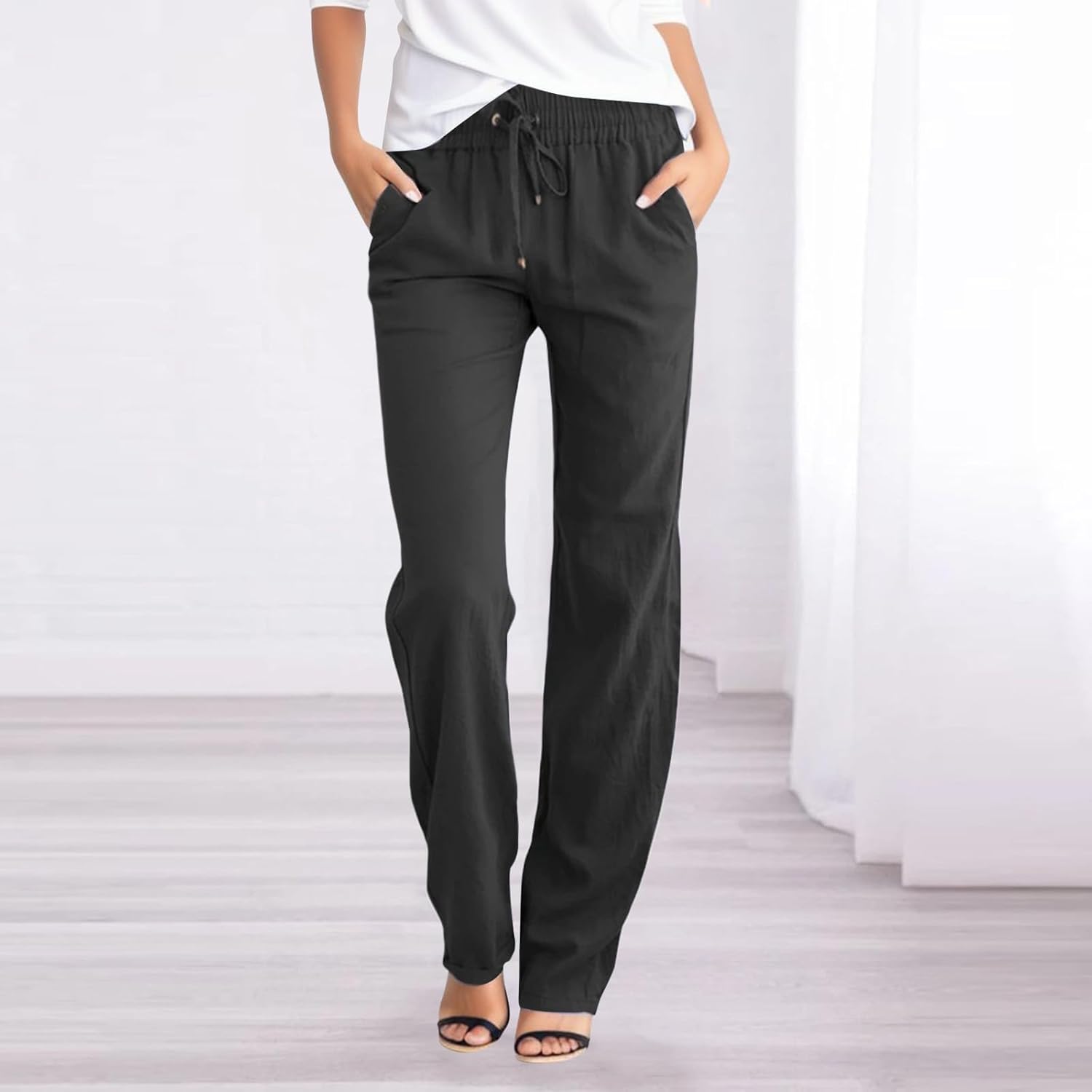 Wide Leg Linen Pants