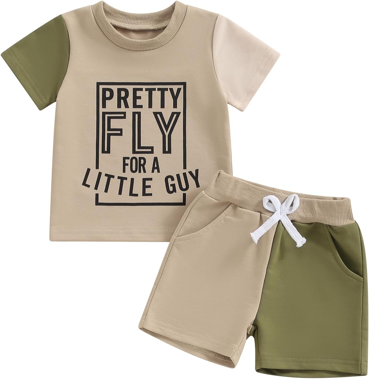 Allshope Toddler Boy Summer Outfit 2-in-1 Shorts Set