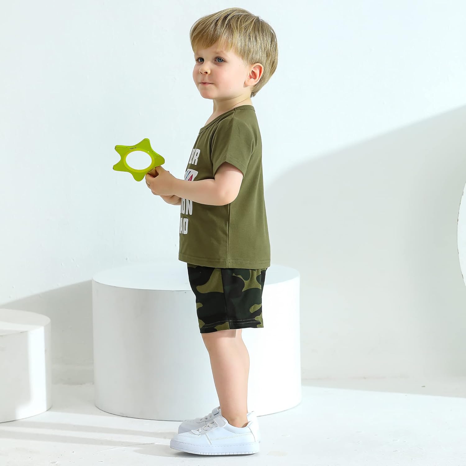 DISAUR Toddler Boys 2PCS Summer Short Sleeve Set with Pants