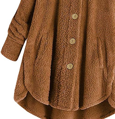 Womens Fuzzy Sherpa Jacket with Pockets