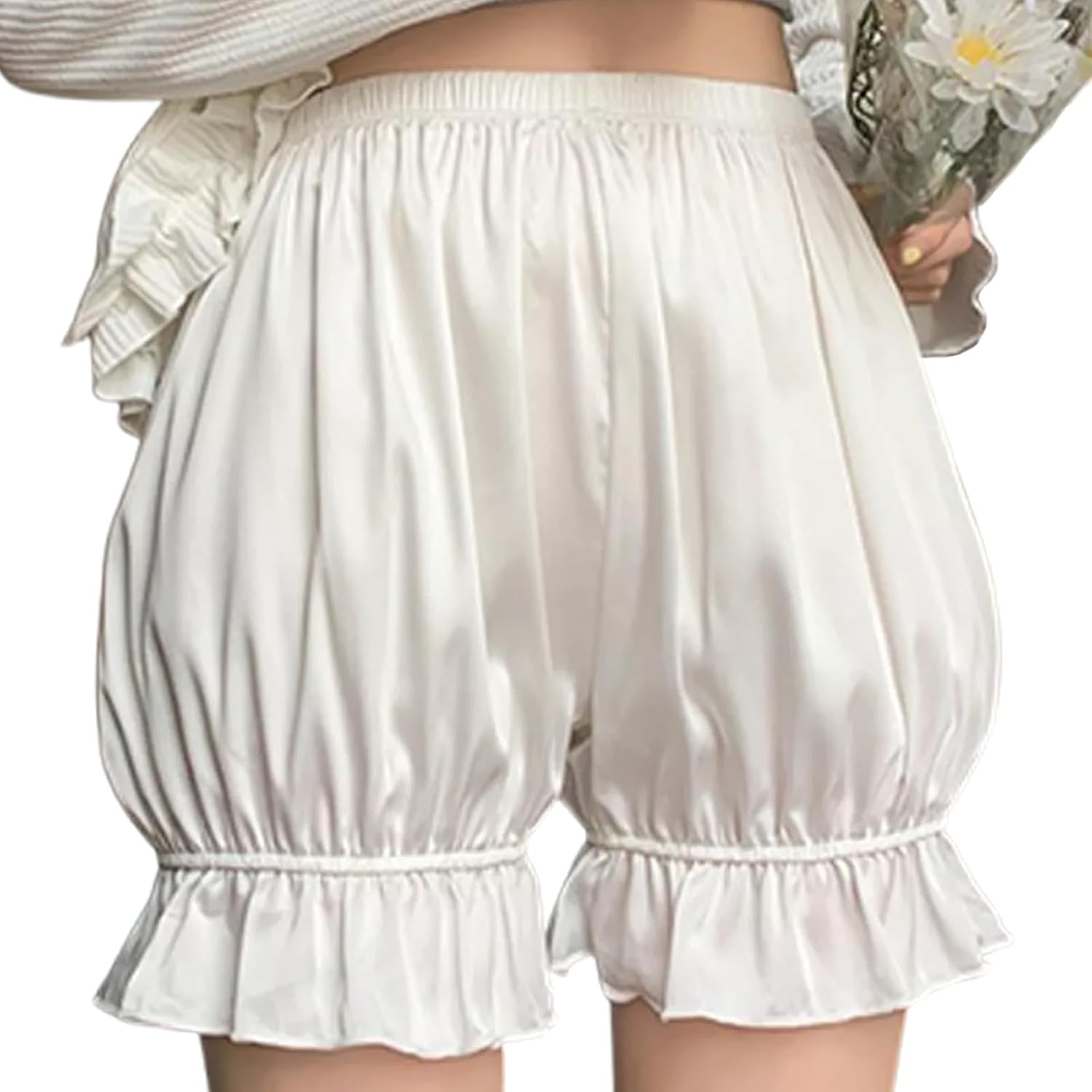 Baynoyia Womens Steampunk Kawaii Ruffle Pumpkin Boy Shorts