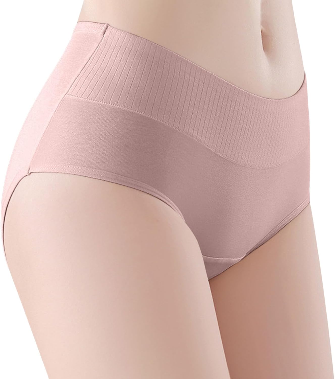 Women Lace Trim Underwear High Waisted Ladies Full Coverage Briefs