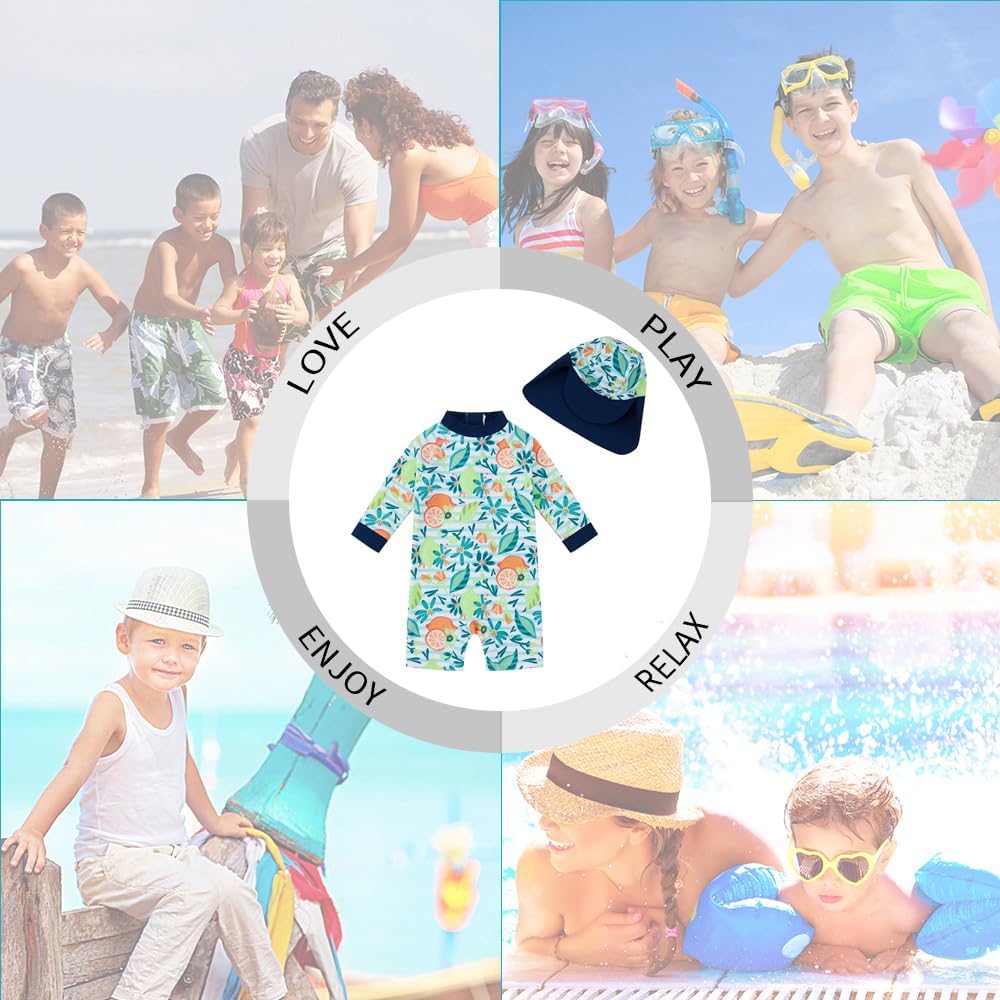 UPANDFAST Toddler Swimsuit UPF 50 Protection Sun Hat