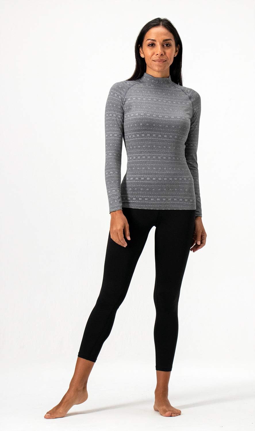 DEVOPS Womens 2 Pack Thermal Turtle Long Sleeve Shirts Compression Baselayer Tops