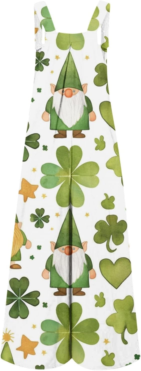 St Patricks Day Jumpsuit Romper Women 2025 Irish Green ShamrockSnapshot