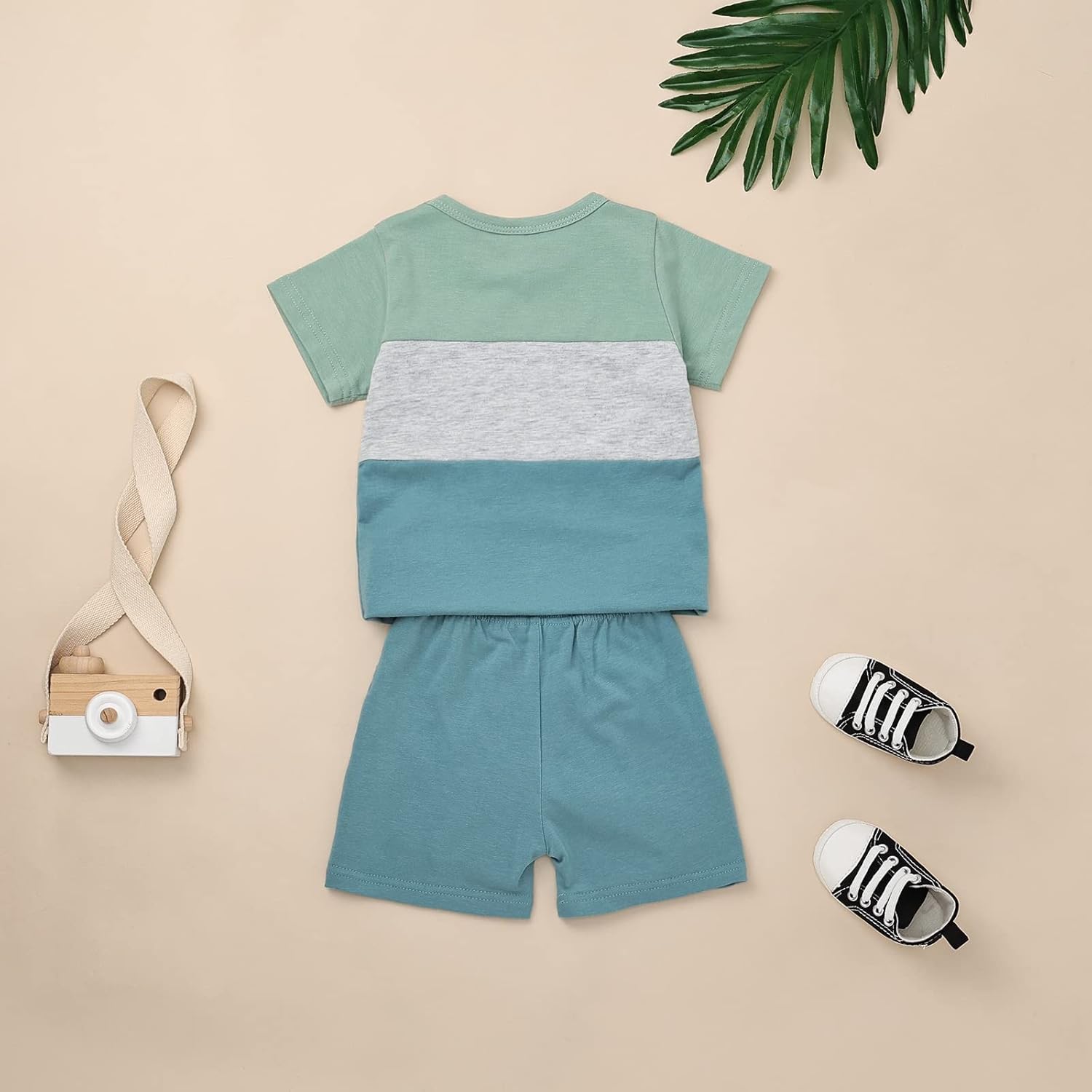 Perfect Summer Set Toddler Boys Outfit with Contrast Design