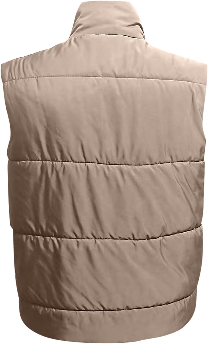 Womens Oversized Quilted Puffer Vest Winter Warm Outerwear