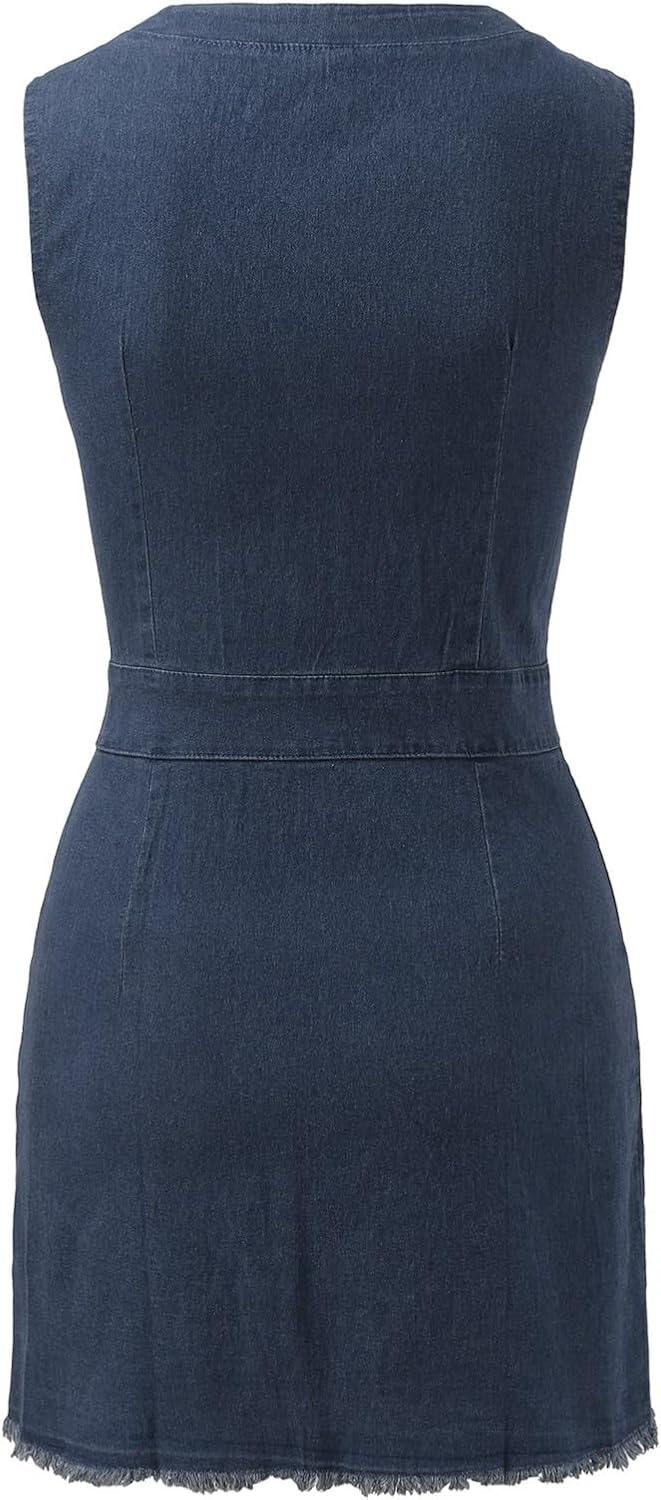 Stylish Blue Jean Bodycon Dress for Women