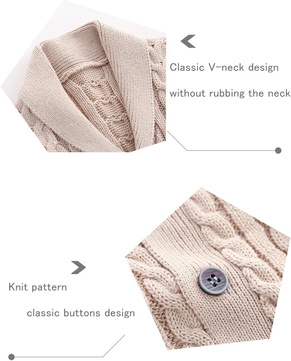 Feidoog Infant Boys Cardigan Crochet Sweater V-Neck