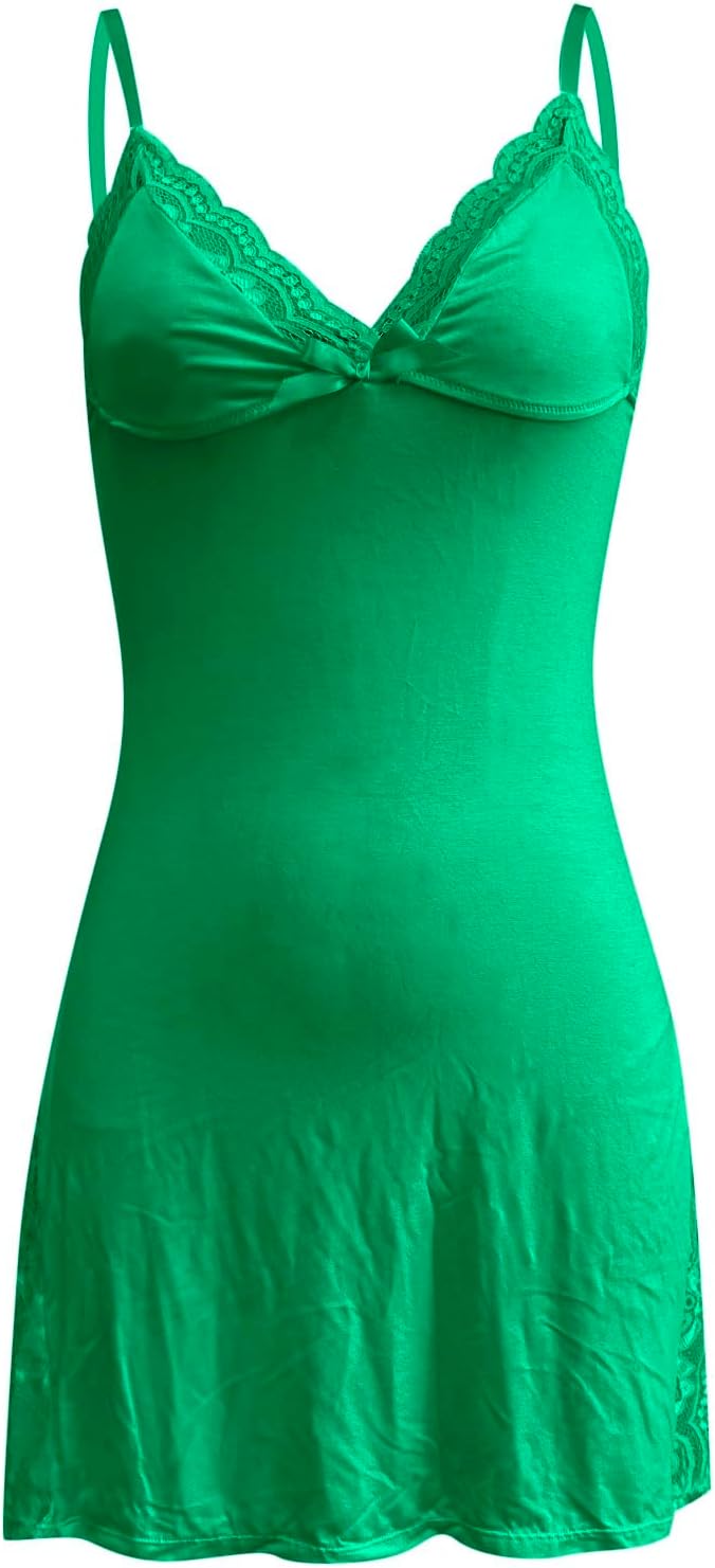 Lingerie Women Lace Babydoll Chemise Bodycon Bow Tie Nightwear Sleepwear Dress