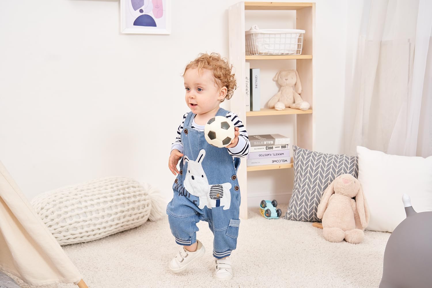 Cute Baby Romper - Stripe T-Shirt Denim Jumpsuit