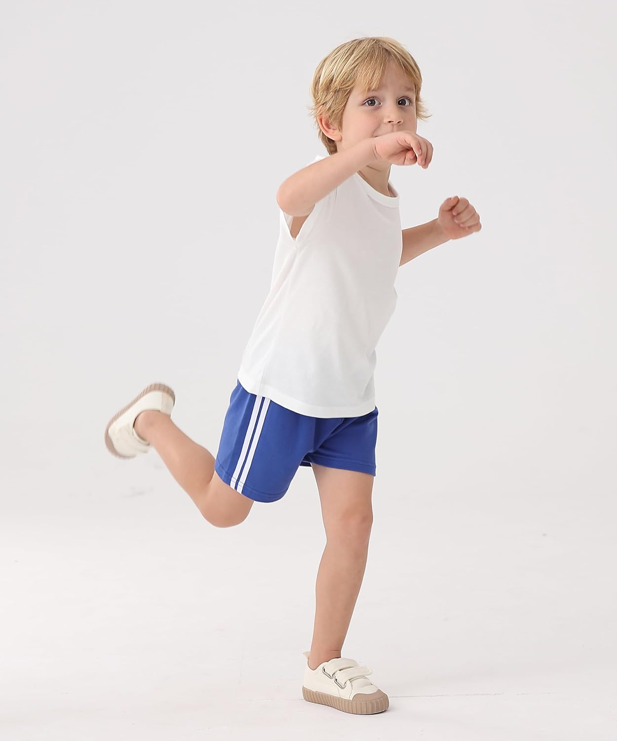 GFQLONG 5 Pack Toddler Cotton Running Shorts for Boys Girls