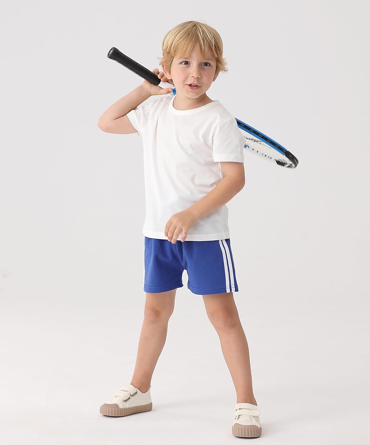 GFQLONG 5 Pack Toddler Cotton Running Shorts for Boys Girls
