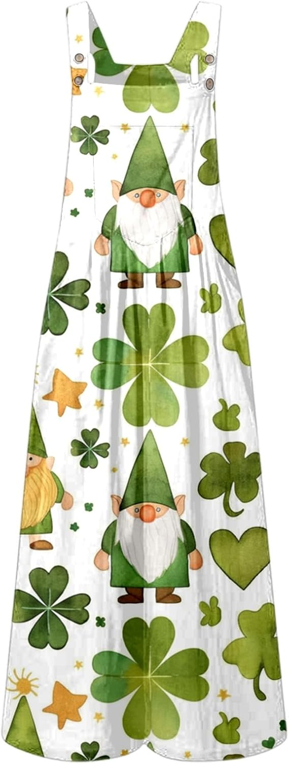 St Patricks Day Jumpsuit Romper Women 2025 Irish Green ShamrockSnapshot