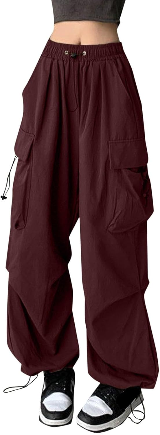 Adjustable High Waisted Cargo Pants