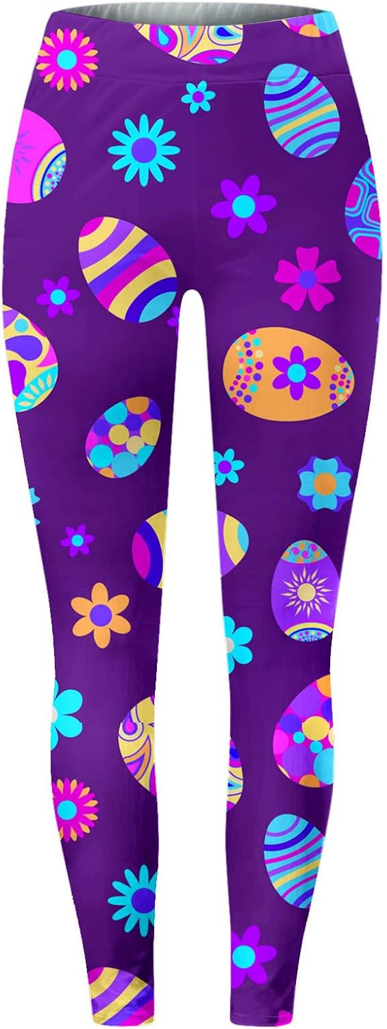 Happy Easter Day Tummy Control Yoga Leggings for Women