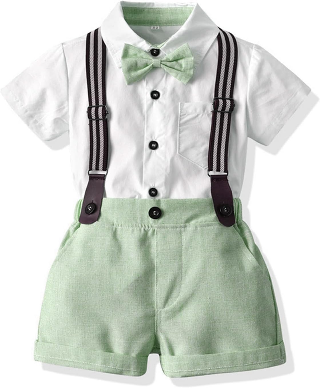 Volunboy Toddler Summer Gentleman Outfit Three-Piece Set for Boys