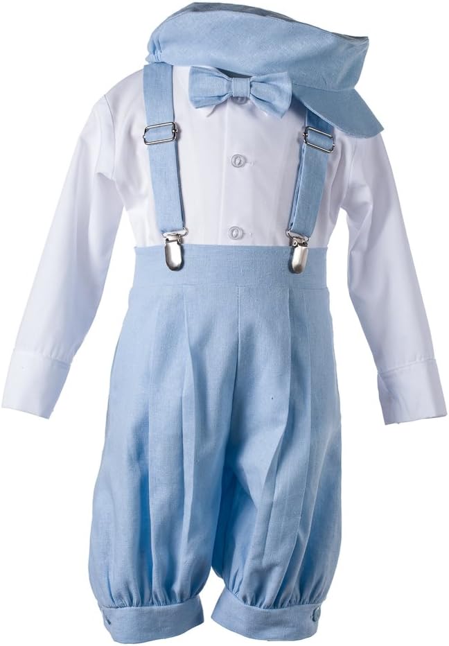 Tuxgear Boys Linen Knickerbocker Outfit with Pageboy Hat - Premium Quality USA Made