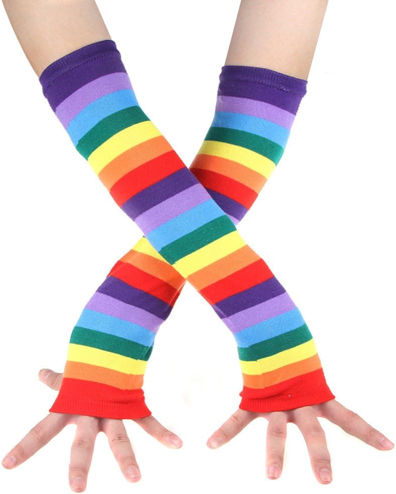 Chalier Rainbow Socks Gloves Set Perfect for Weddings Parties Everyday Style