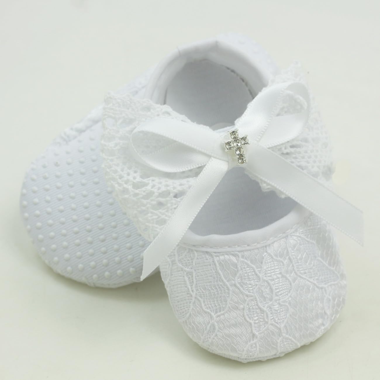 Nihao Baby Girls Baptism Christening White Shoes Headband Set