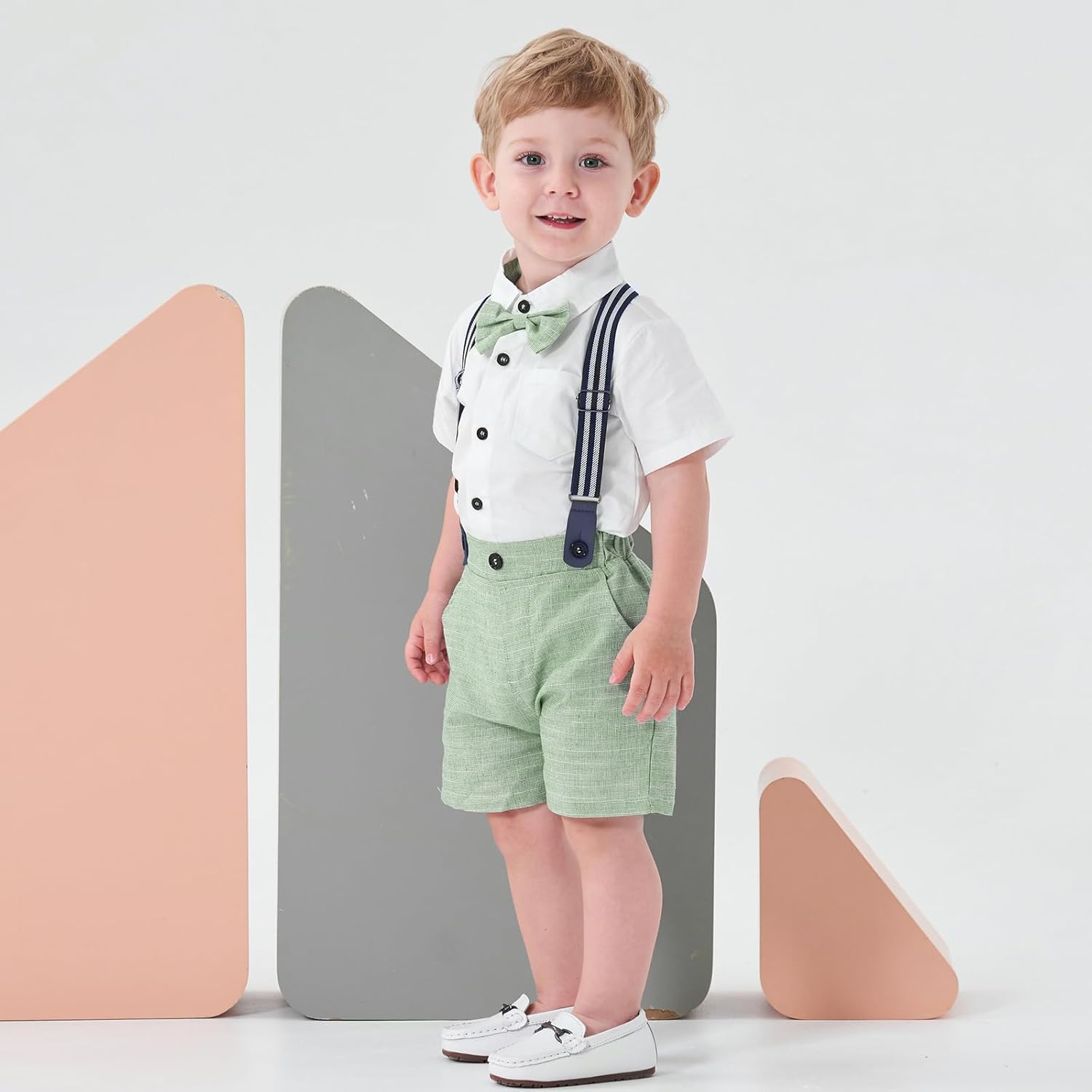 Volunboy Toddler Summer Gentleman Outfit Three-Piece Set for Boys
