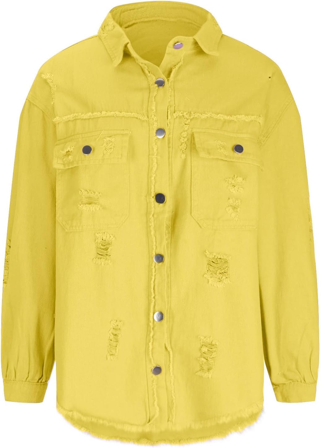 JOAU Womens Winter Ripped Denim Jacket