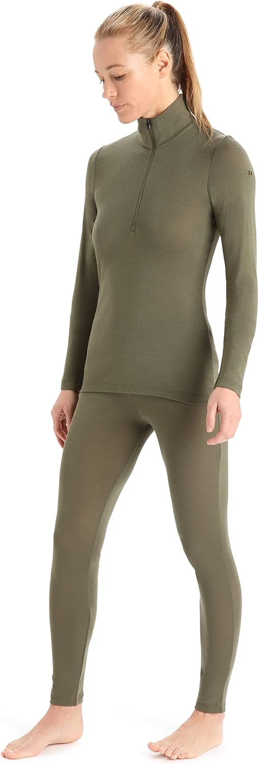 Icebreaker Merino Womens Long Sleeve Thermal Half Zip Top for Cold Weather