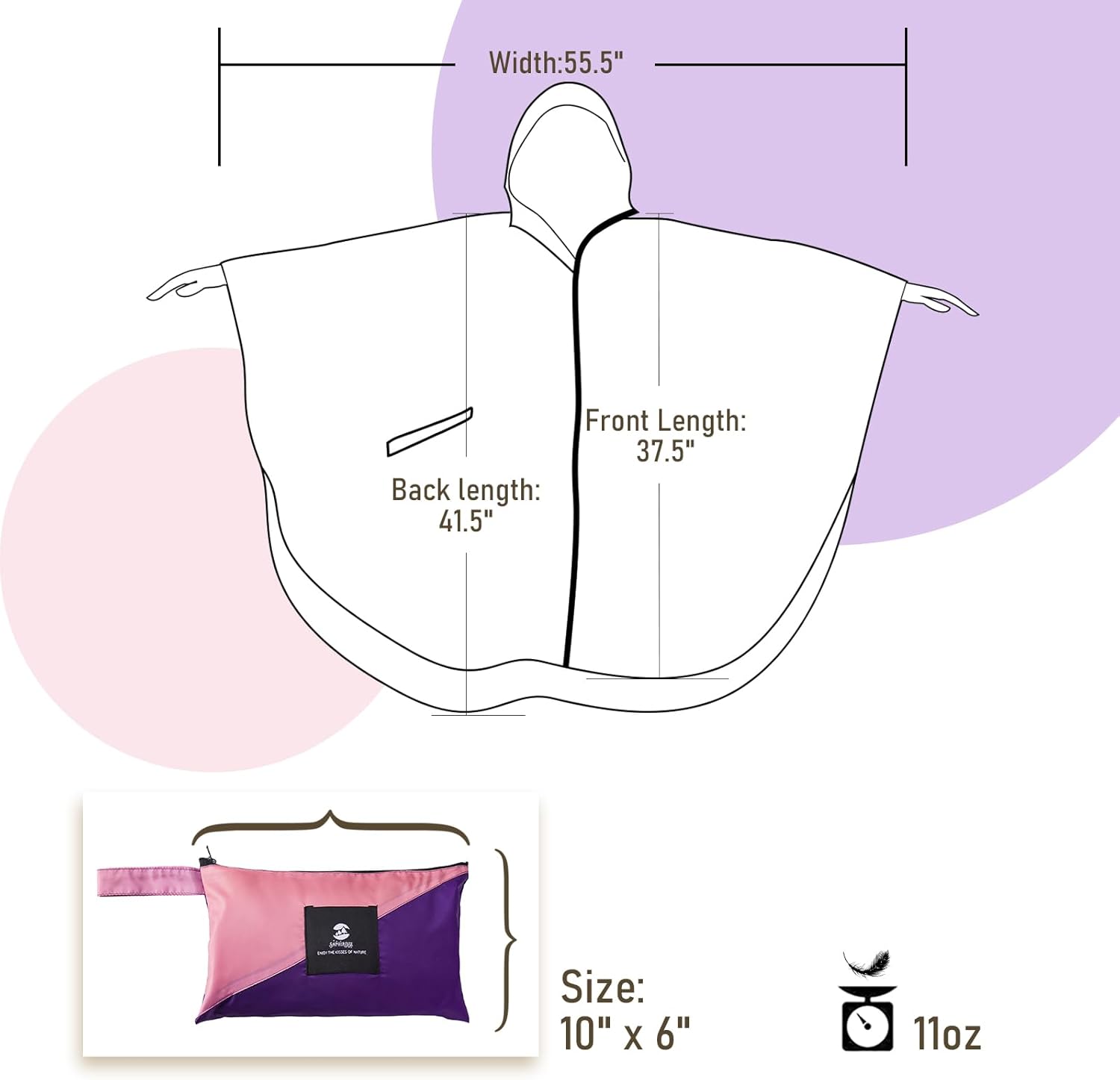 SaphiRose Premium Unisex Rain Poncho