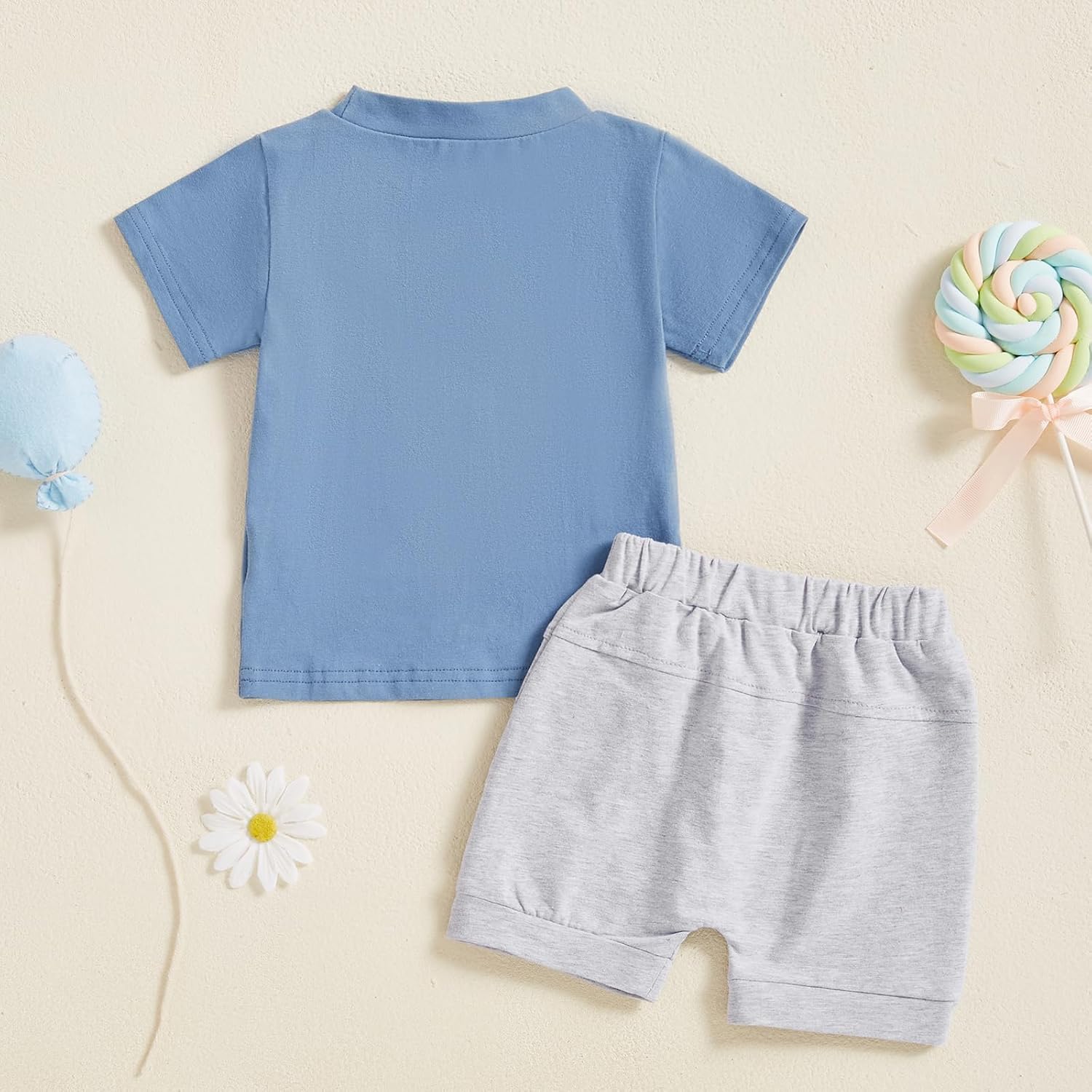 Kupretty Toddler Graphic Shirts Shorts Set