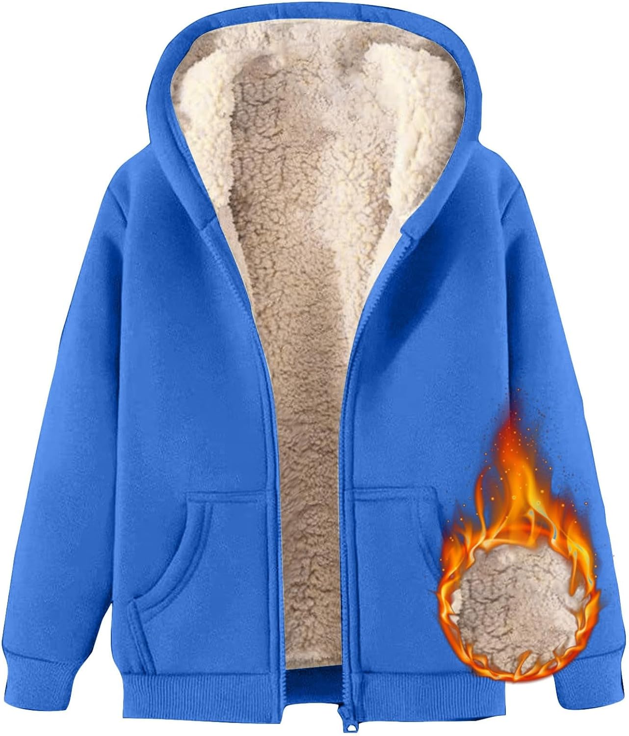 Stay warm in style with the Sherpa-lined Full Zip Hoodie