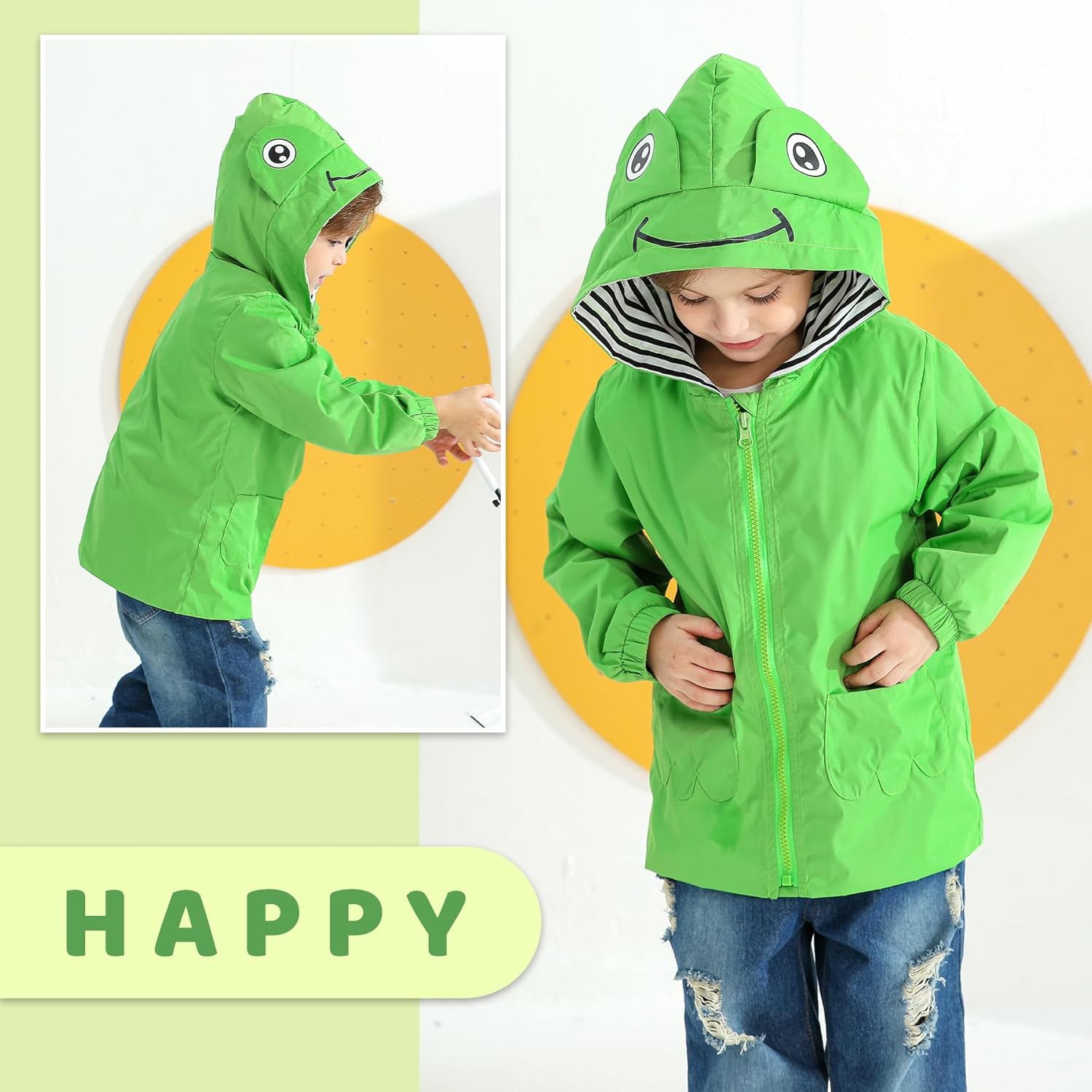 YOUNGER_TREE Boys Ducky raincoat Perfect for 2-5 year olds