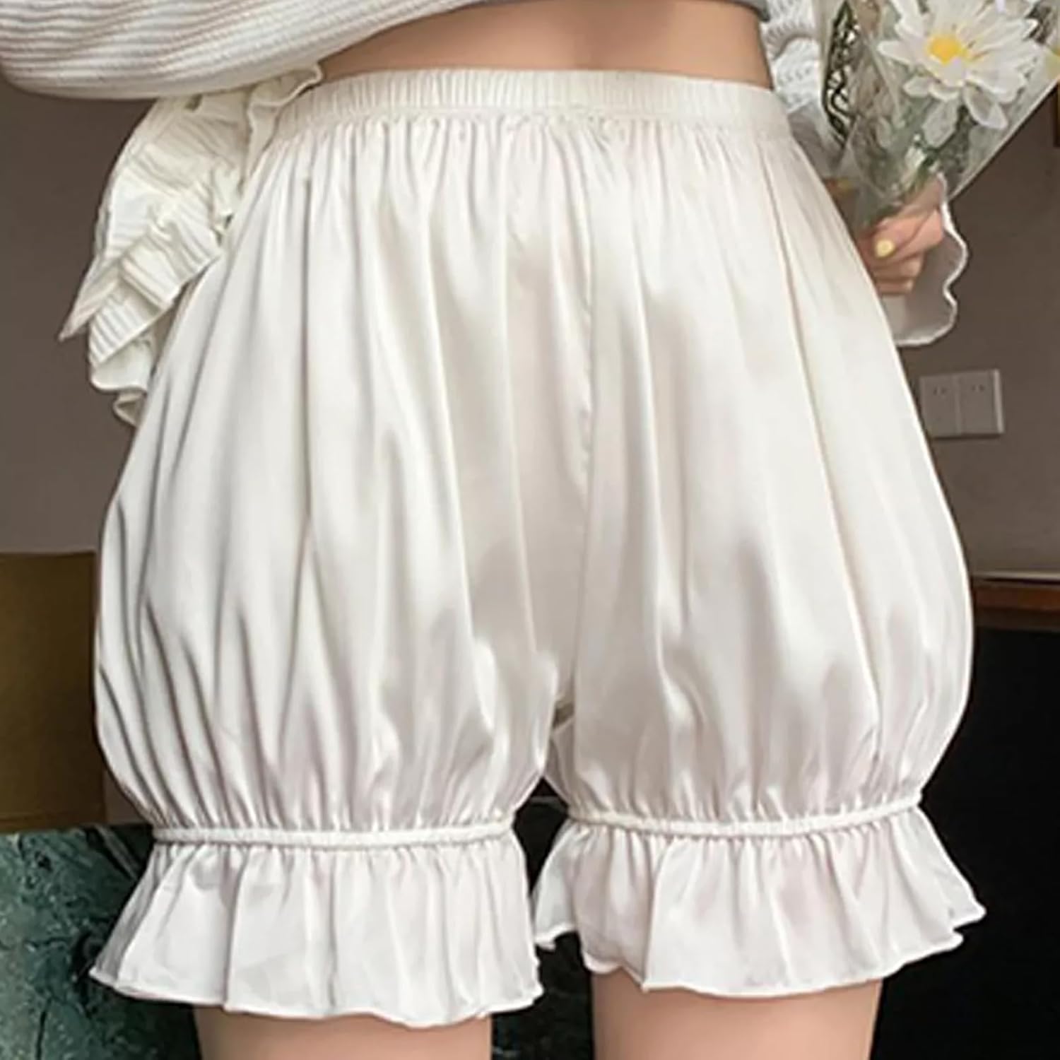 Baynoyia Womens Steampunk Kawaii Ruffle Pumpkin Boy Shorts