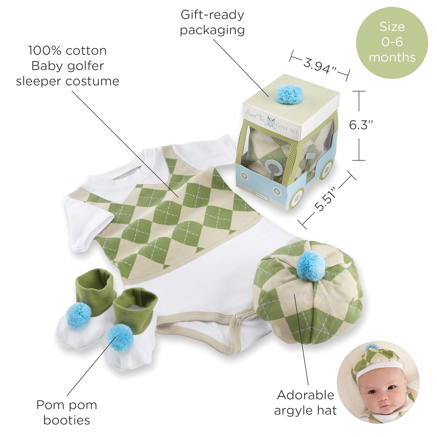 Baby Aspen Fun Layette Set in Golf Cart