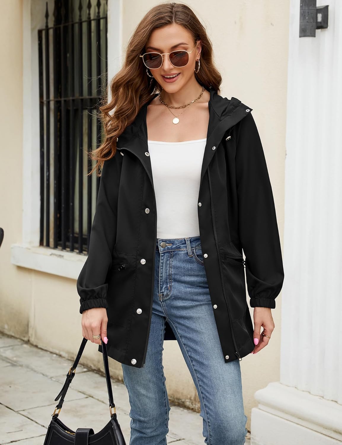 Bloggerlove Womens Waterproof Rain Jacket