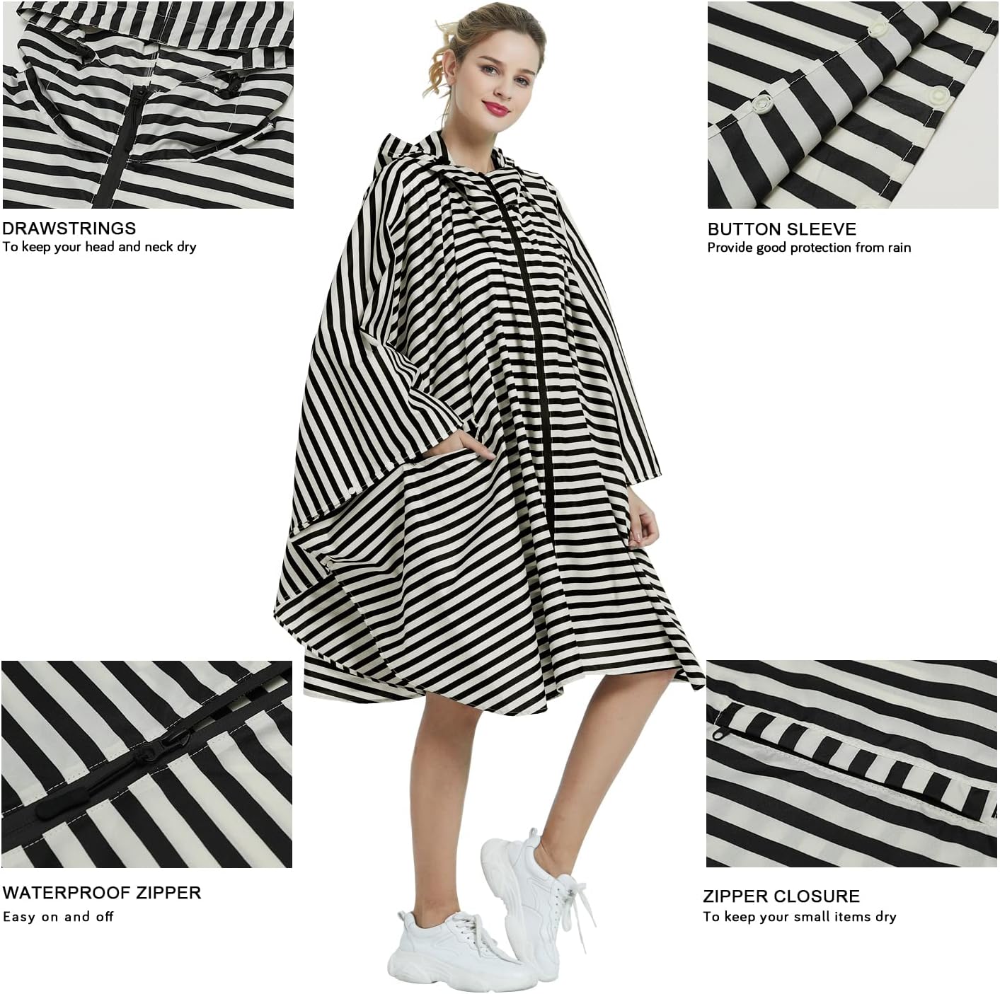 Salamra All-in-One Rain Jacket for MenWomen Waterproof Durable and Fashionable