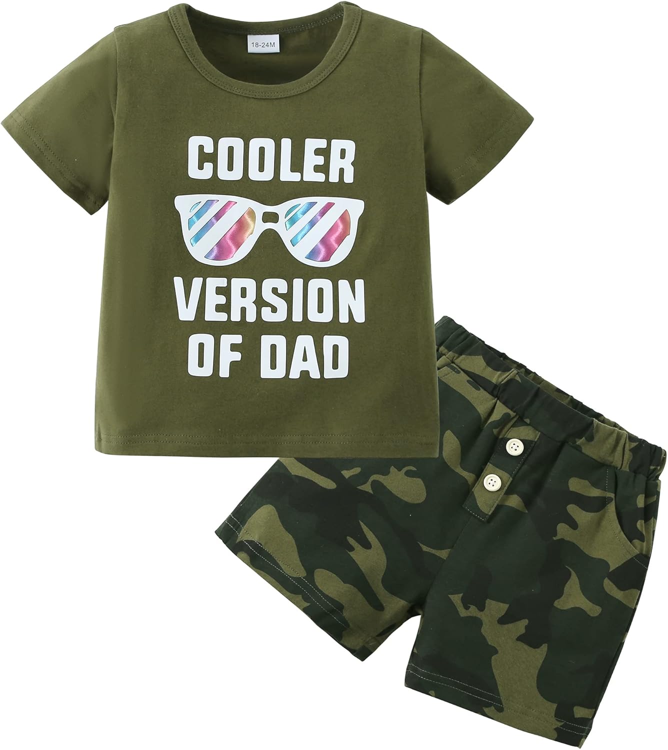 DISAUR Toddler Boys 2PCS Summer Short Sleeve Set with Pants