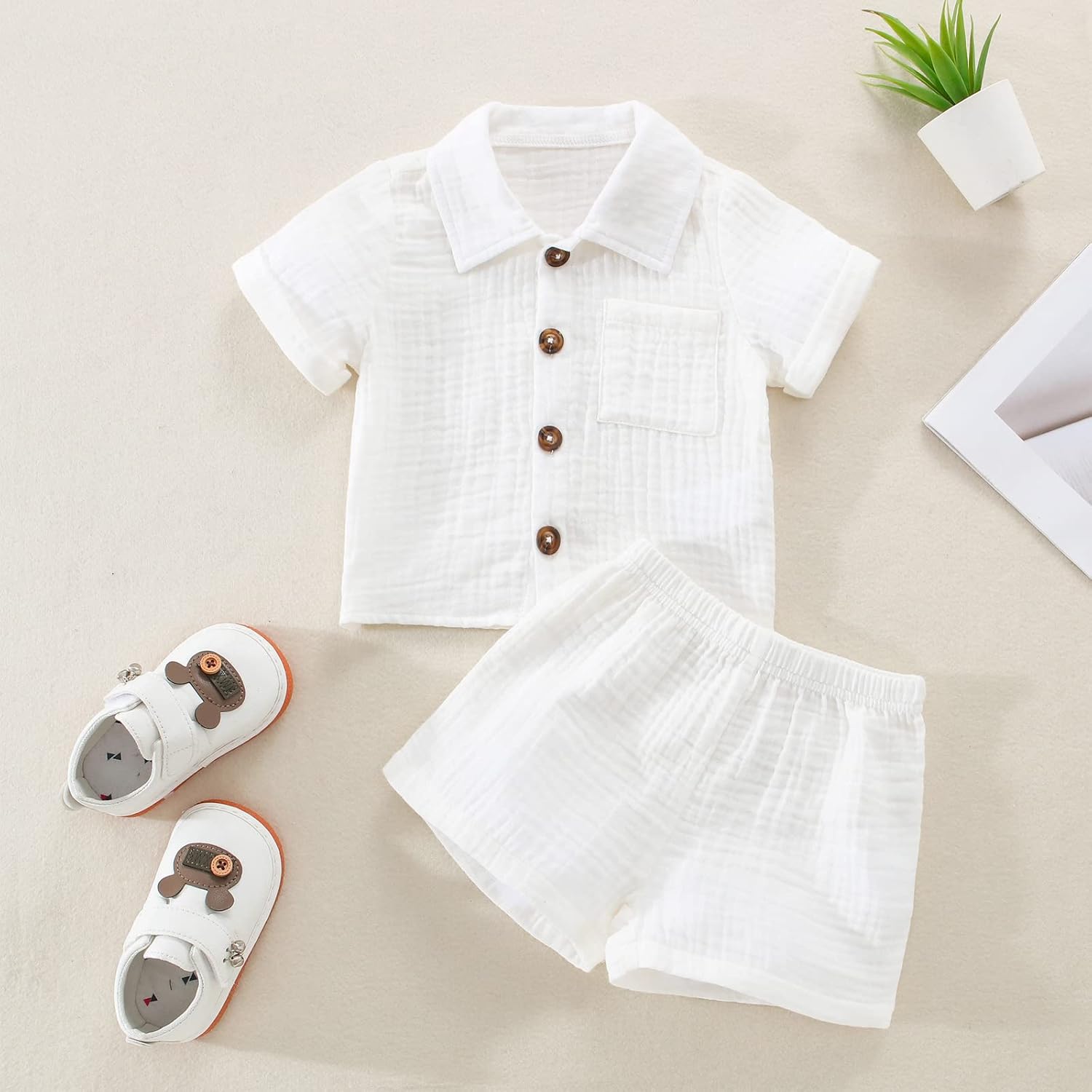 SHIBAOZI Toddler Boys 2-Piece Summer Outfit Set