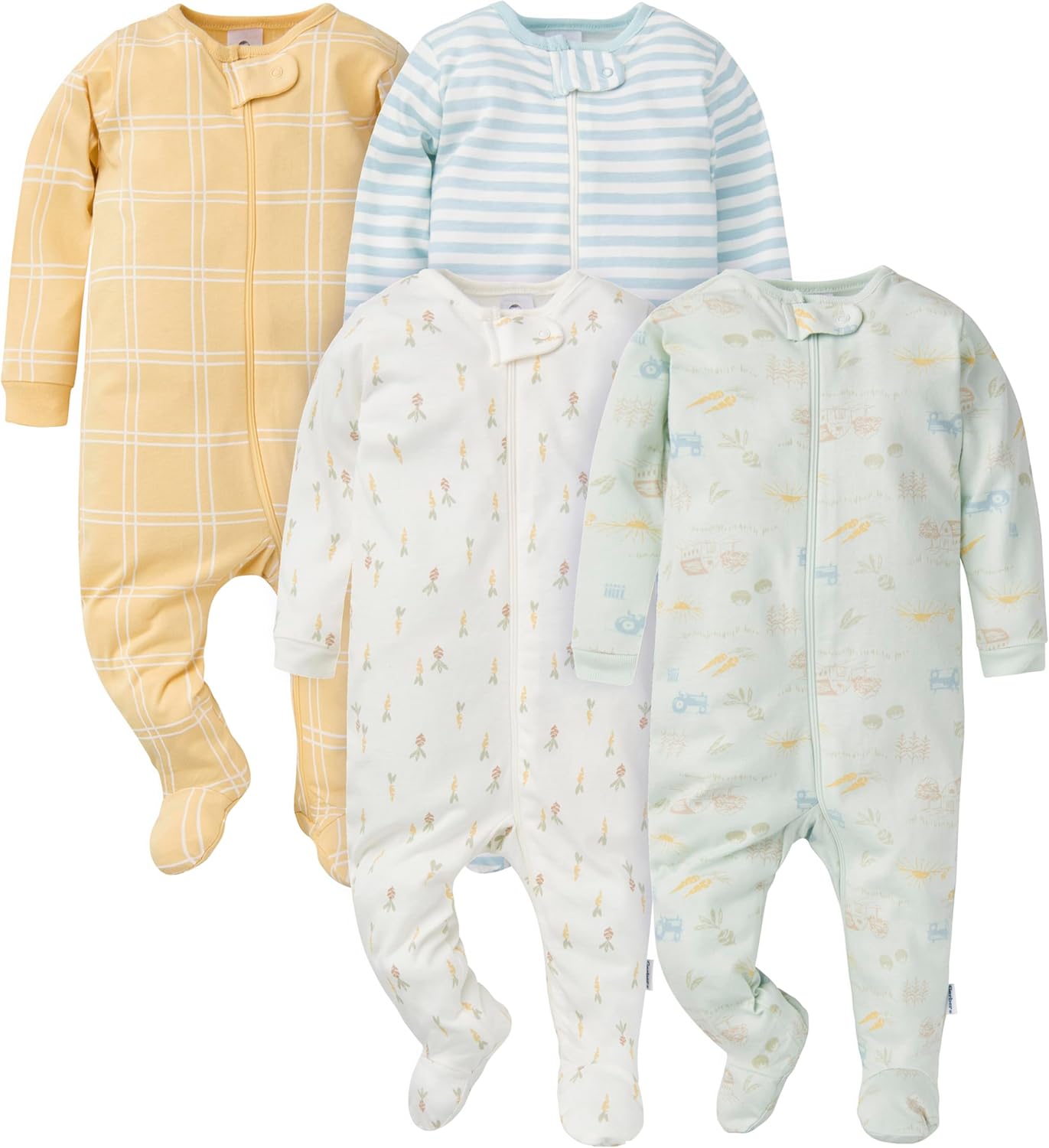 Perfect for growing boys - Gerber Sleep N Play Footie 4-Pack