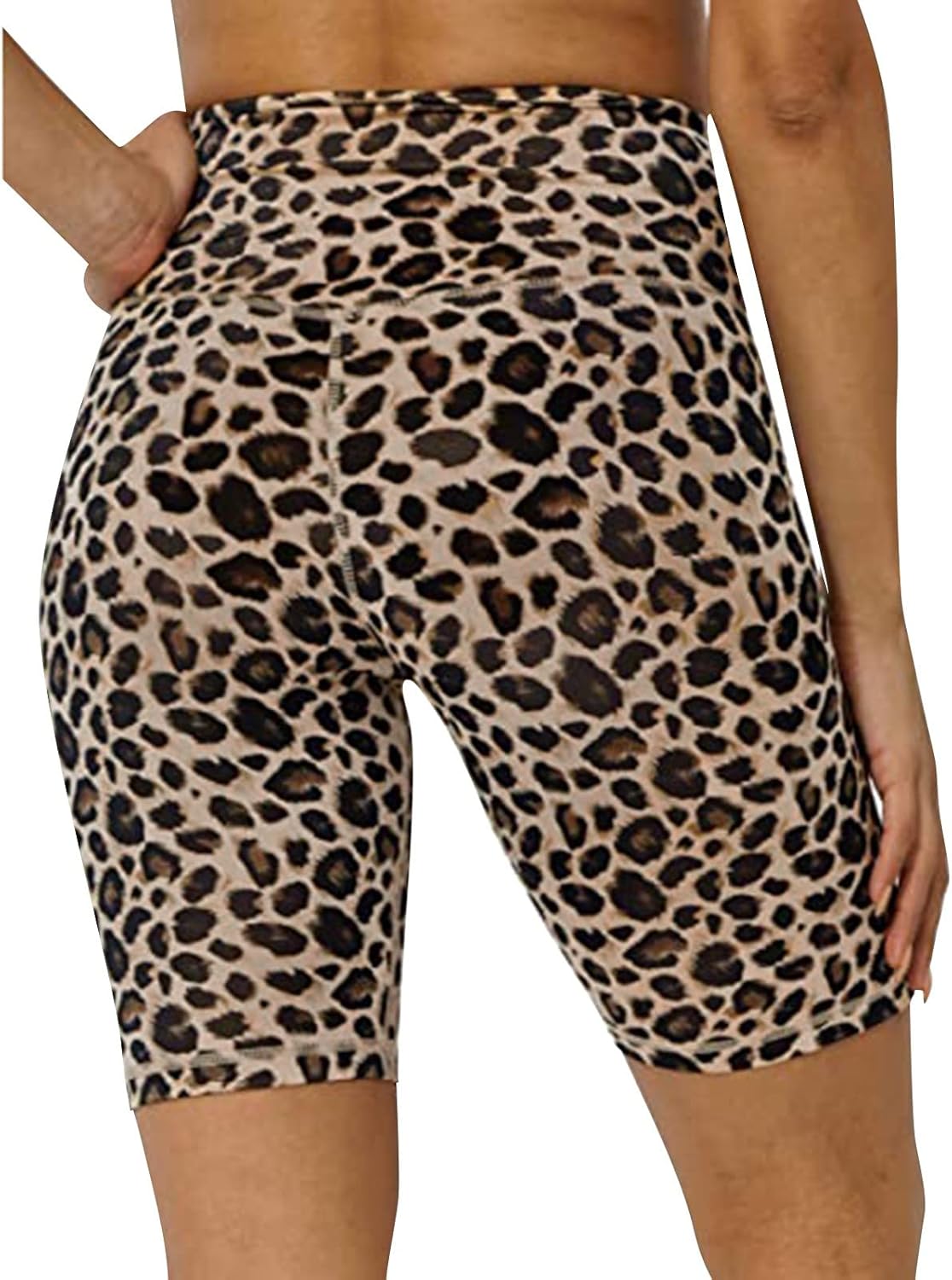 Leopard Print High Waisted Bike Shorts