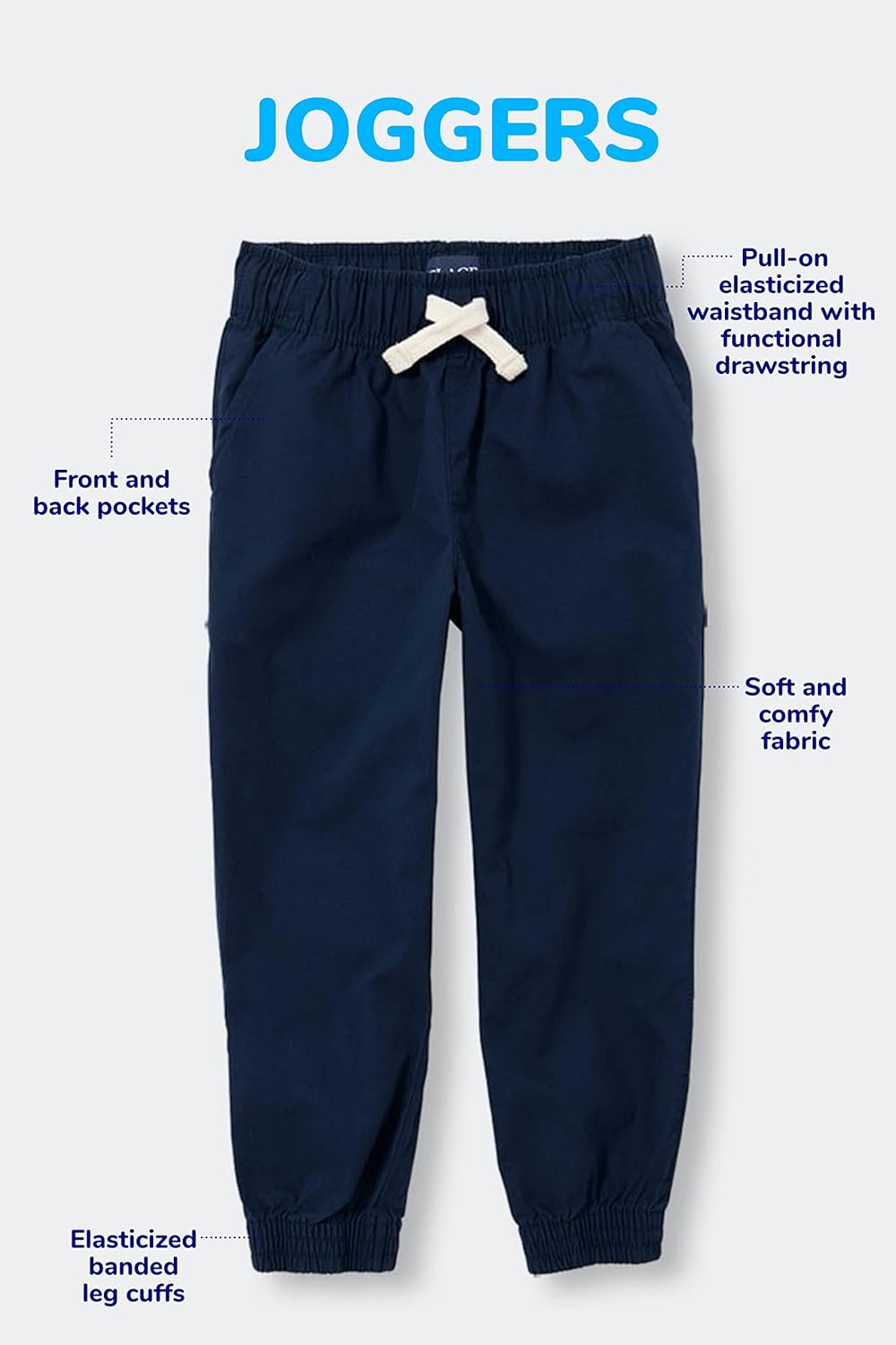 The Childrens Place Baby Boys Pull-On Jogger Shorts Comfort Style