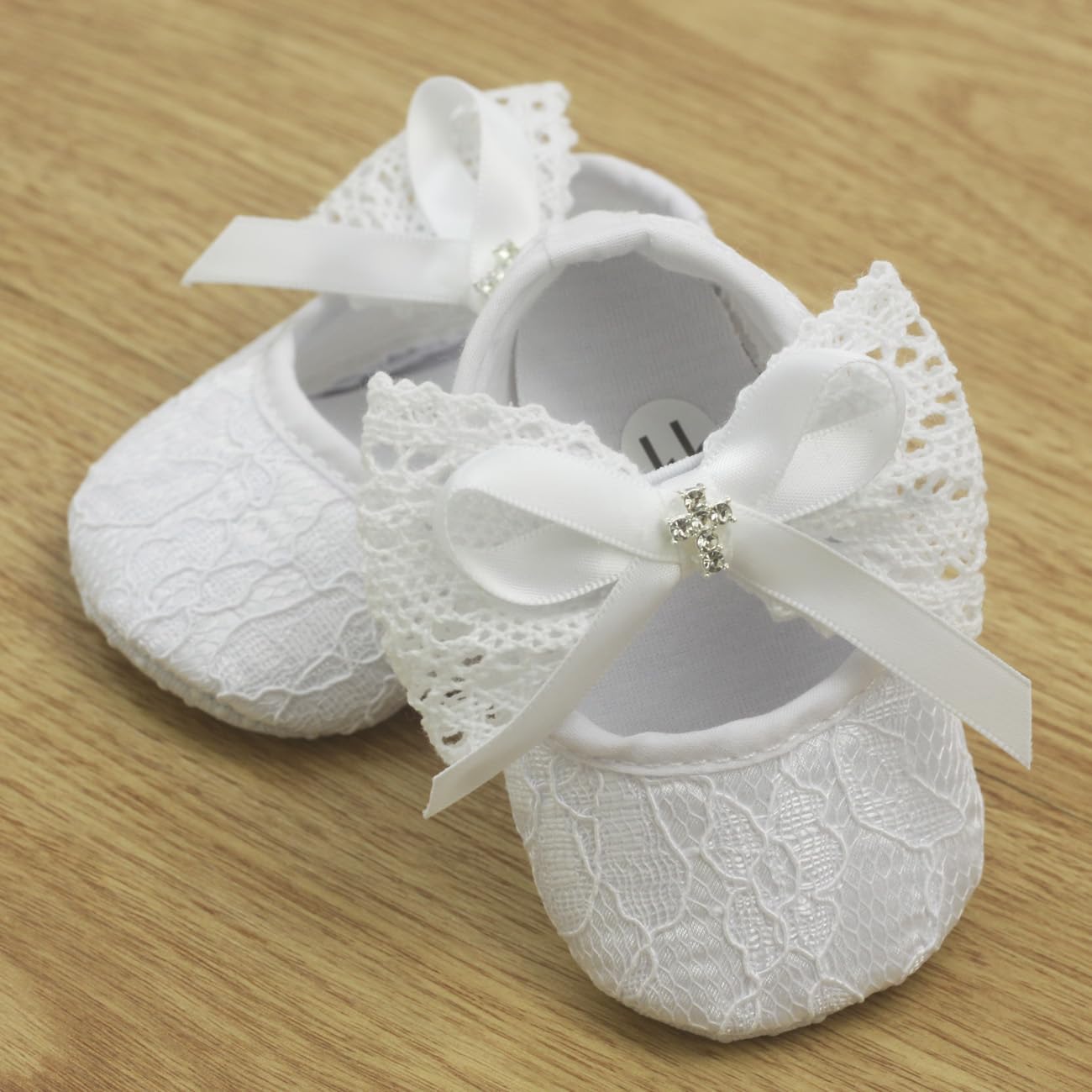 Nihao Baby Girls Baptism Christening White Shoes Headband Set