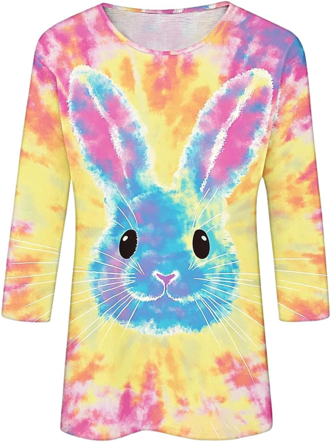 Easter Bunny Jesus Graphic Tie-Dye T-Shirt for Women
