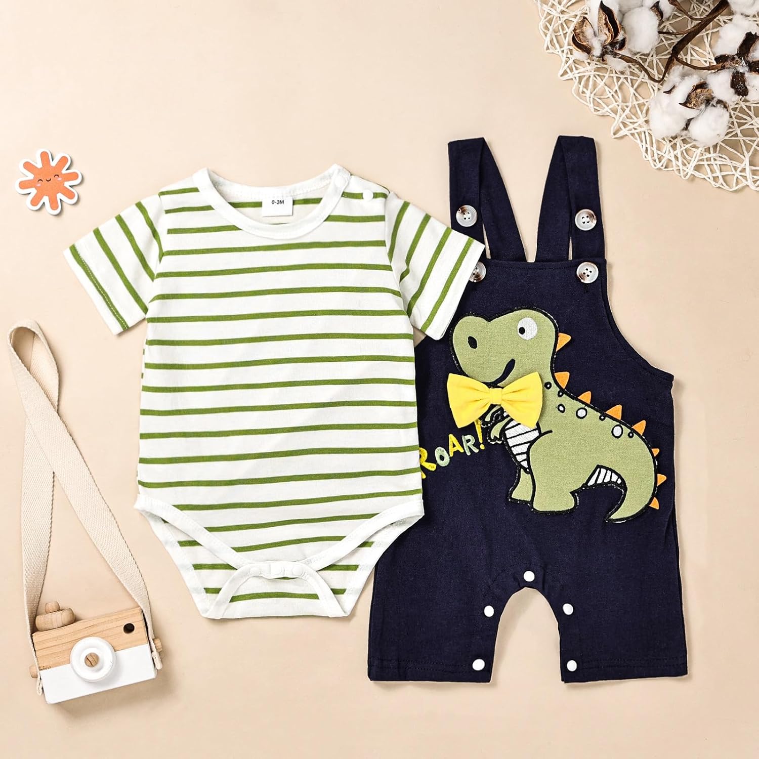 TOKIAGO Stripe Romper Set for Babies