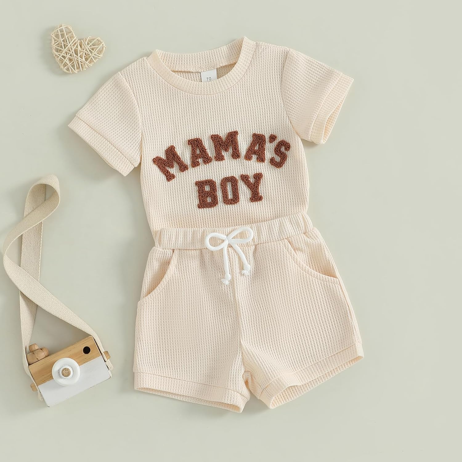 Douhoow Baby Boy Summer Outfits Romper Shorts Set Embroidered Tote