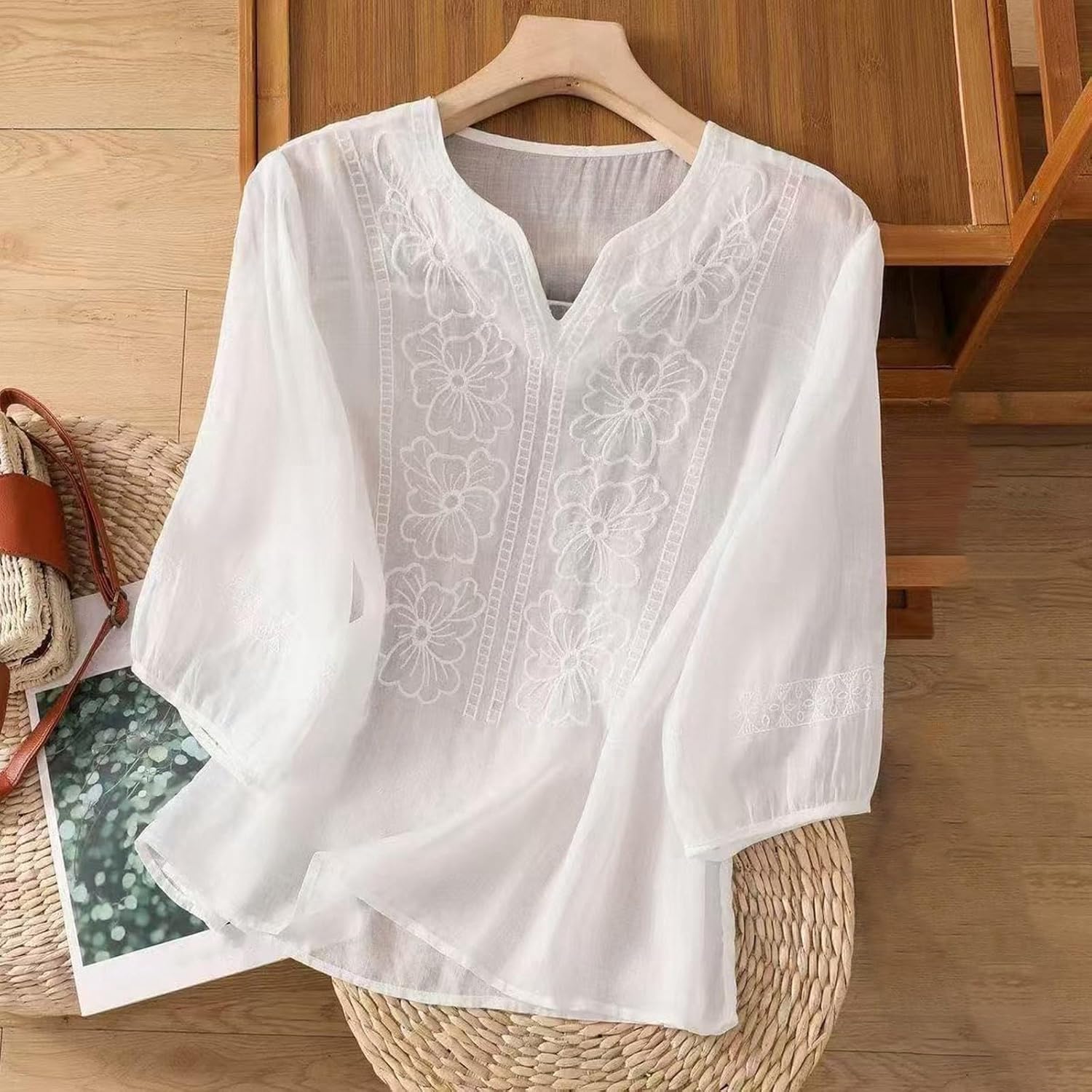 Boho-Chic Womens Embroidered Tunic