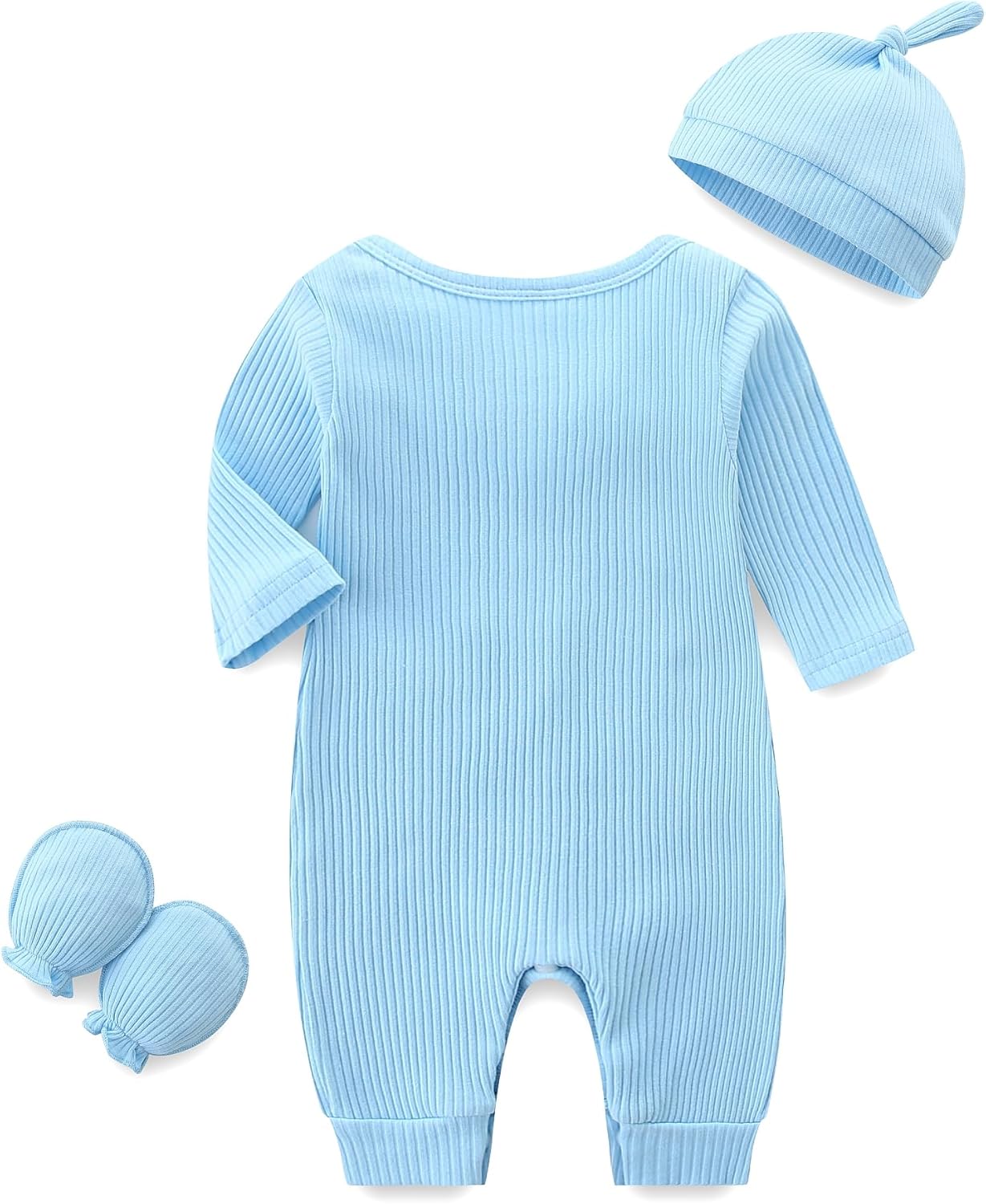Cute Baby Romper with Mittens Hat for Newborns