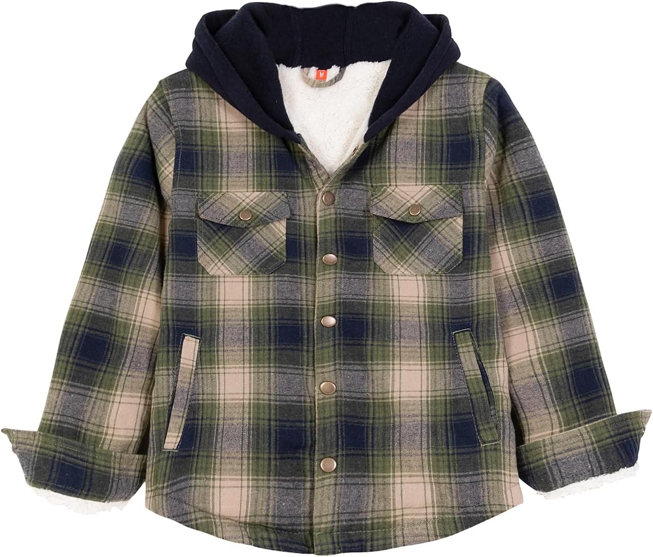 ZENTHACE Kids Sherpa-lined Flannel Shacket Jacket Cozy Warm