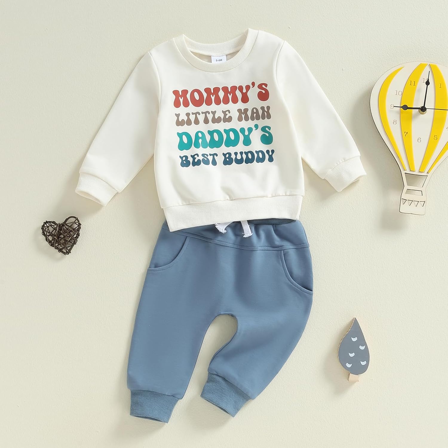 Adorable Toddler Bundle FallCold Weather Child Outfit with Letter Print