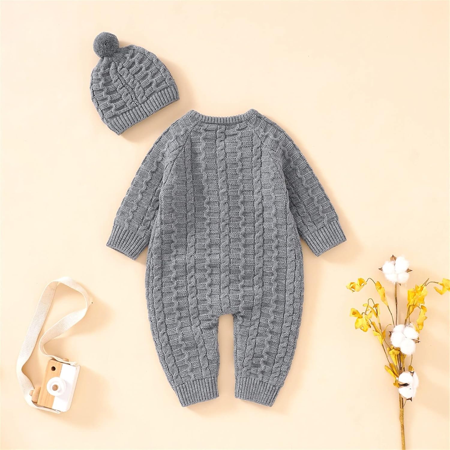 Knitted Solid Knit jumper sweatshirtRomper for Kids Boys and Girls